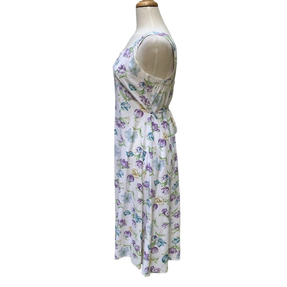 VTG 90s Dress New Moves Sz S Sz Floral Knee Length Tie Back Coquette Prairie - Picture 7 of 15